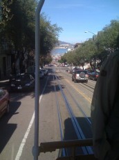 Looking back, riding the trolley