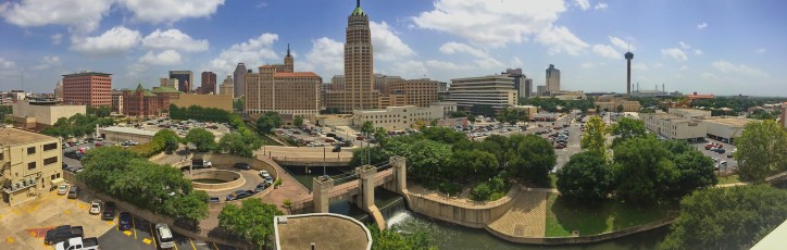 Downtown San Antonio from atop our accommodations