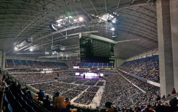 Our seat location for Saturday worship—more than 60,000 people were in the dome today