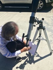 Found the sun—tuning the focus to see Mercury transiting the sun