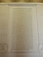 Gettysburg Address inside Lincoln Memorial