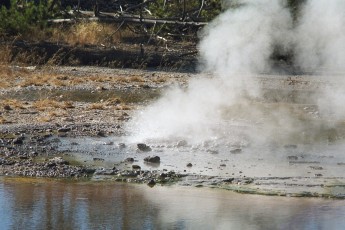 Intensely boiling geyser