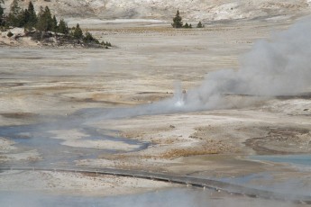 Erupting geyser
