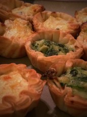 Mini quiches—I mistakenly believed they were carb heavy, but deliciously are not
