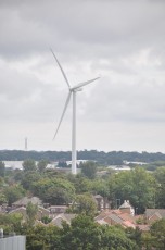 Wind turbine near campus
