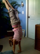 Ashlyn can do a pretty good handstand