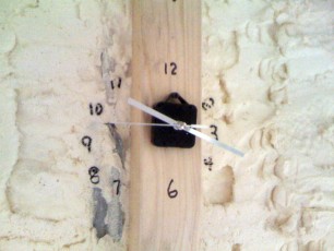 Jerry-rigged clock