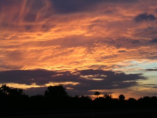 A beautiful trip-home sunset along Highway 50