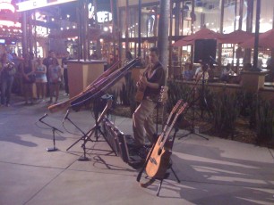 Downtown Disney performer with didgeridoos
