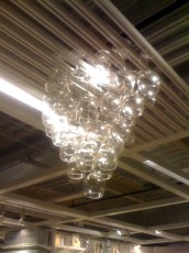 Chandelier made from goblets