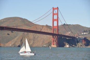 Bridge and sailboat