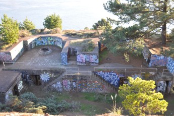 Battery emplacement with cool graffiti
