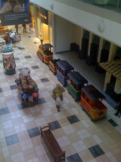 Trackless kids train ride at Hamilton Place Mall