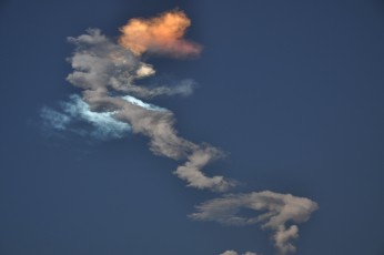 Beautiful colors and patterns in the smoke after launch