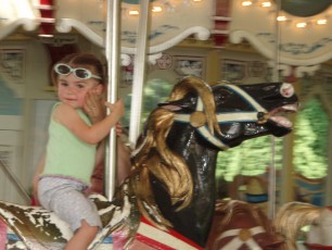Finishing out the park visit with a carousel ride
