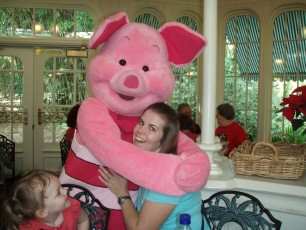 Piglet with Heidi at Crystal Palace character lunch