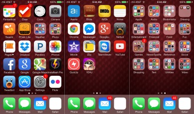 iPhone Home Screens, August 7, 2014