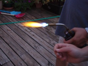Leave it to Andy to light sparklers with a blow torch!