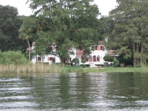 The boat tour passes numerous beautiful multi-million-dollar homes