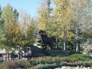 A sculpture in downtown Estes Park