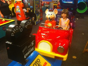 Driving with Chuck E. Cheese