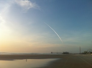 An Atlas V rocket was launched while we were watching the sunrise