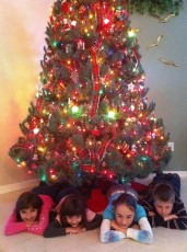 Kids under the tree