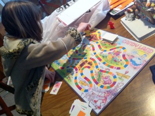 I'm playing Candy Land with Adrienne
