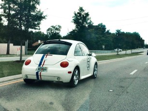 On the way to the beach, we got passed by Herbie 2.0