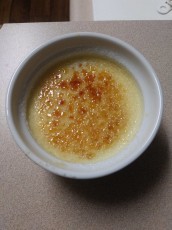 Rewarding myself with a homemade treat—crème brûlée—after finishing the P.E.R.T. Math test!