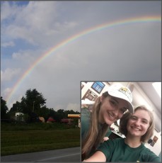 It was a wonderful day—saw a bright rainbow early this morning and got a snack from a flute friend!