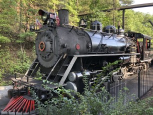 Enjoying a trip on Dollywood's vintage steam train—except for the tiny specks of soot!