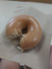 I got a doughnut for helping with office aid stuff
