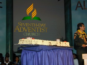 Misc. other photos from the week—some sort of large cake presented during the main meetings