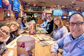 That’s a wrap—celebrating completion at Applebee’s!