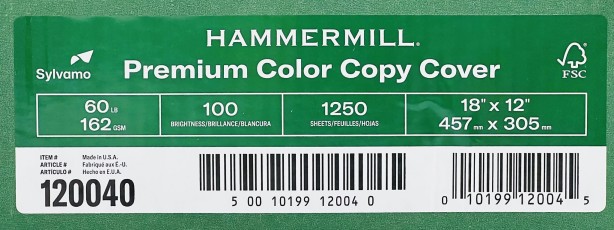 Oh 60lb Cover weight Hammermill in 18×12 size, I have missed you sorely—welcome back to my print shop!