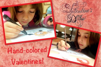 Making hand-colored Valentines
