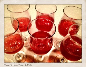 Happy New Year 2012! (celebrating with cranberry sparkling cider, yum)