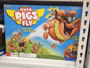 Capitalizing on the success of launching Angry Birds at pigs, we can now launch pigs at—stuff