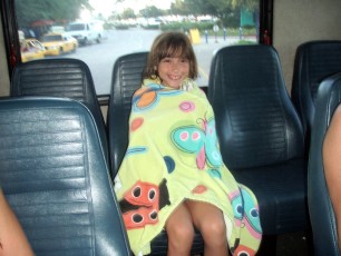 Princess in the back of the bus