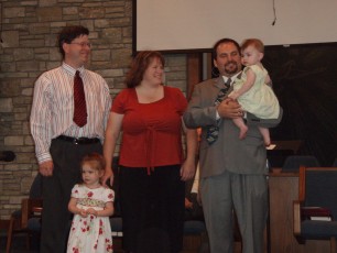 The McConnell family during Katie's dedication