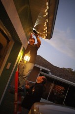 My dad recruited me to help put up his Christmas lights