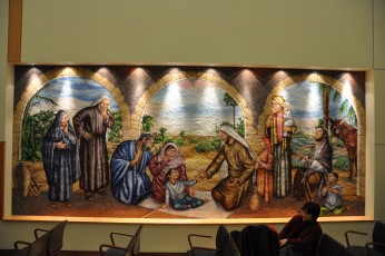 Beautiful mosaic art installation in the chapel