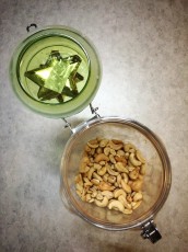 It was a treat coming back to work after the holiday and discovering I had a container still half full of gifted cashews