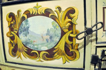 Art detail on FDR's stagecoach