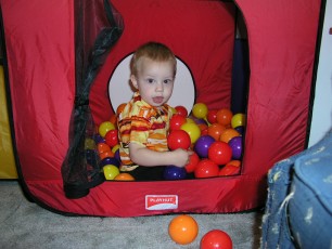 Riley loved his ball pit