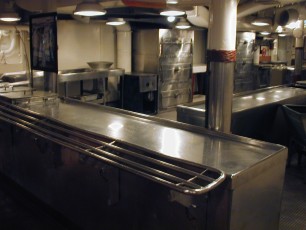 USS North Carolina kitchen