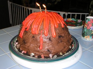Volcano cake