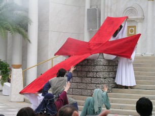 Cross pulled from the altar