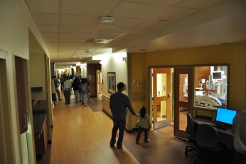 Five floors up, we toured one of the Intensive Care Units